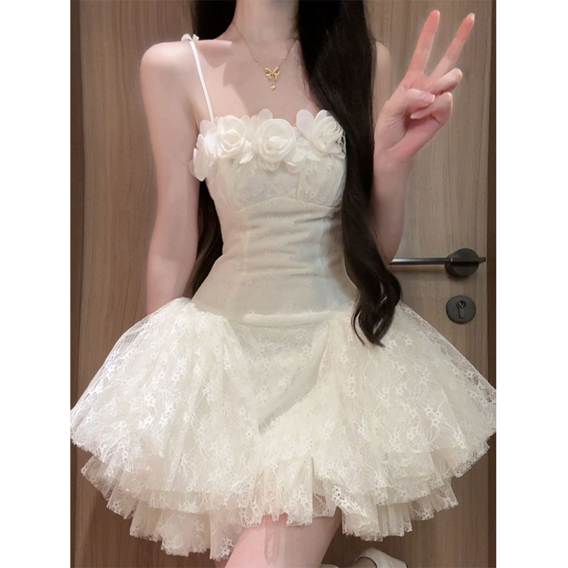 Women Formal Wear Brands - Princess Style Lace Halter Dress Women