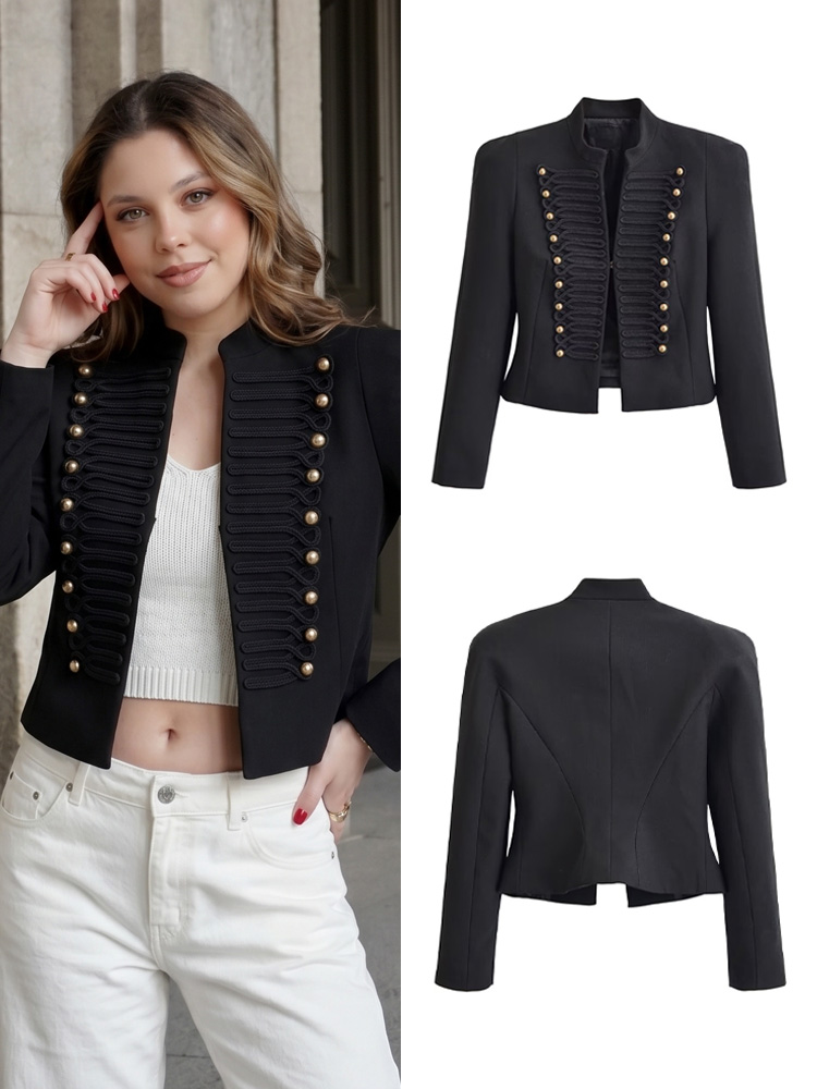 Women Formal Wear Black - HH Women Vintage Napoleon Jacket Stand