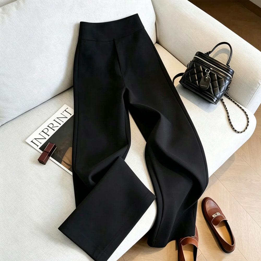 Elegant Black High Waist Strai - Women Formal Wear Black 评论和价格