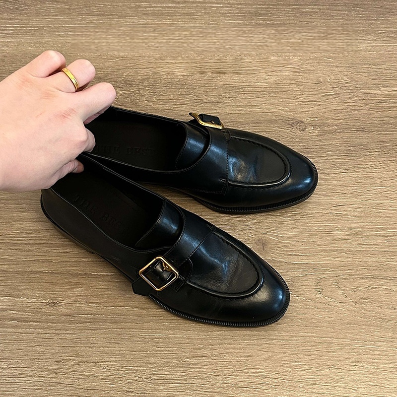Women's Black Shoes Monk Strap - Vintage Women'S Formal Wear 评论和价格