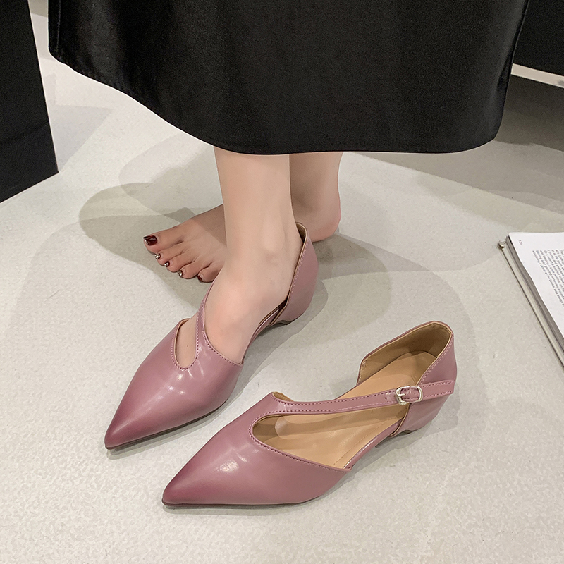 French Pointed Toe Sandals Wom - Pump Heel Block 评论和价格