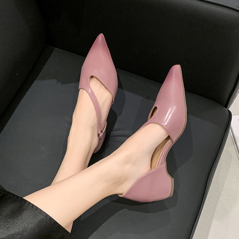 French Pointed Toe Sandals Wom - Pump Heel Block 评论和价格
