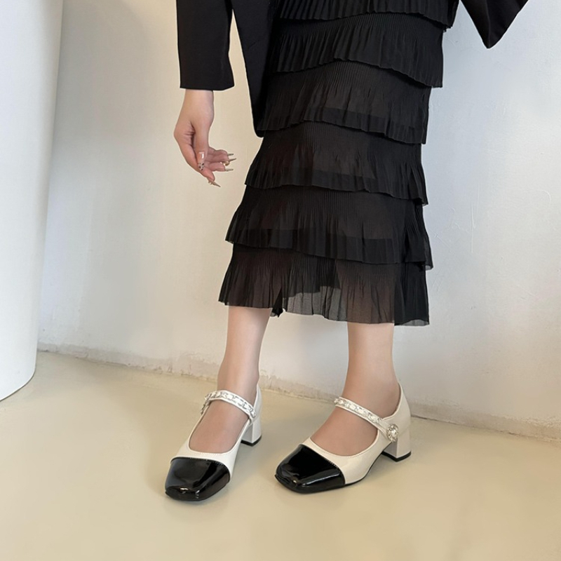 2026 Pearl Clasp Thick-Topped  - Women Formal Wear Black 评论和价格