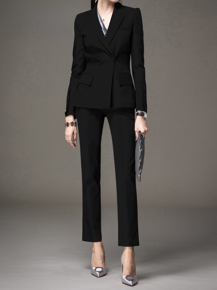 Professional Black Suit Set fo - Women Formal Wear Black 评论和价格
