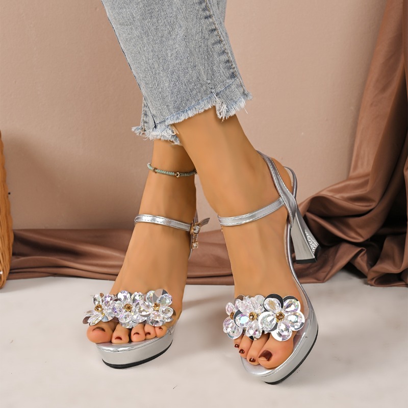 Sandals Fish Mouth One Word Bu - Pump Heel Block 评论和价格