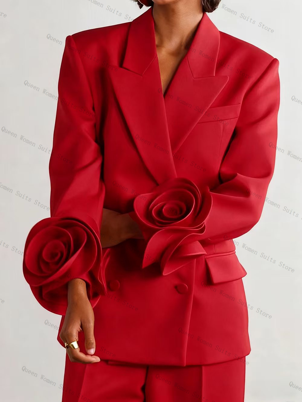 Luxury Red Women Suit Set 2 Pc - Women Luxury Formal Wear 评论和价格