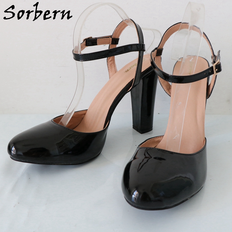 Sorbern Black Shiny Block High - Pump Heel Block 评论和价格