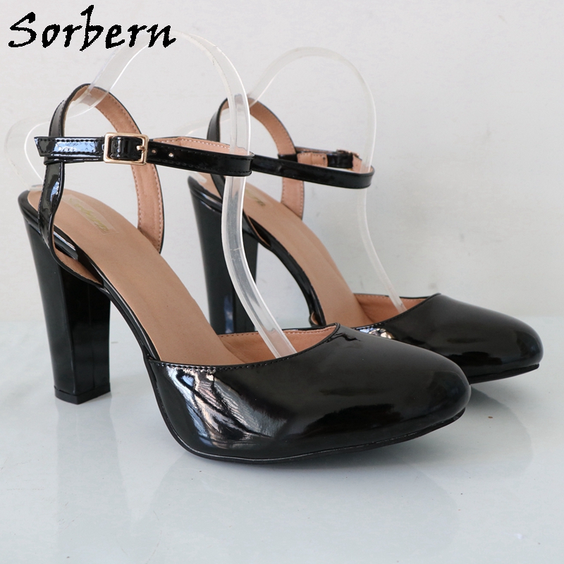 Sorbern Black Shiny Block High - Pump Heel Block 评论和价格