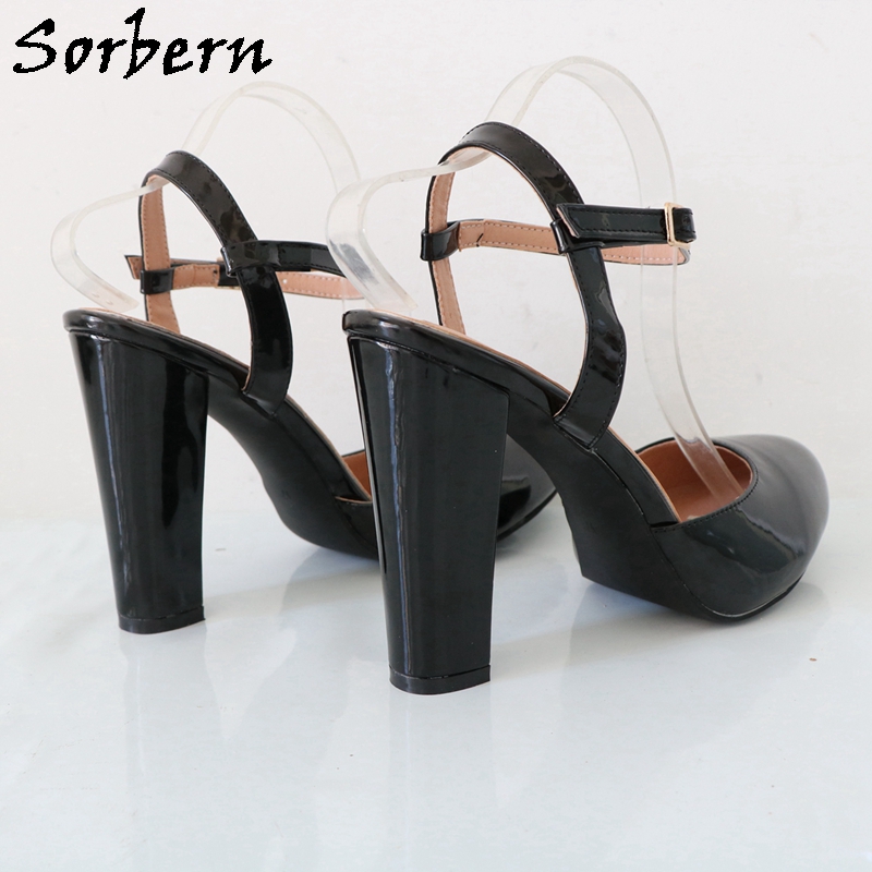 Sorbern Black Shiny Block High - Pump Heel Block 评论和价格