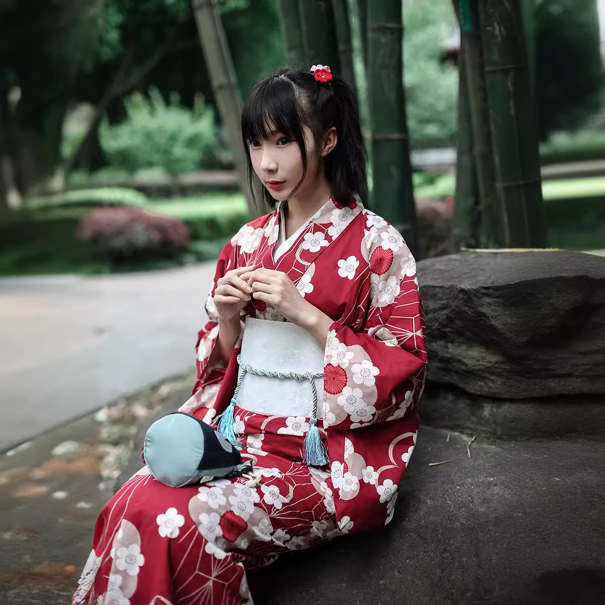Red Japanese Yukata Kimono Fem - Women'S Red Formal Wear 评论和价格