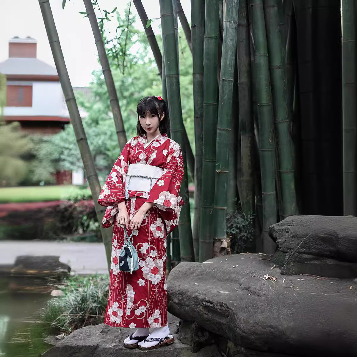 Red Japanese Yukata Kimono Fem - Women'S Red Formal Wear 评论和价格