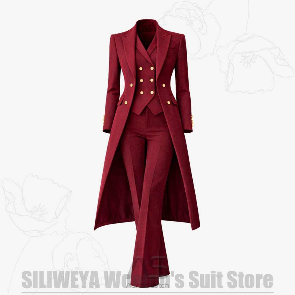 Women's Suit 3 Piece Double Br - Women Luxury Formal Wear 评论和价格