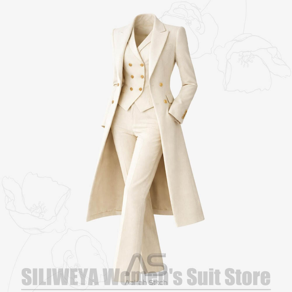 Women's Suit 3 Piece Double Br - Women Luxury Formal Wear 评论和价格