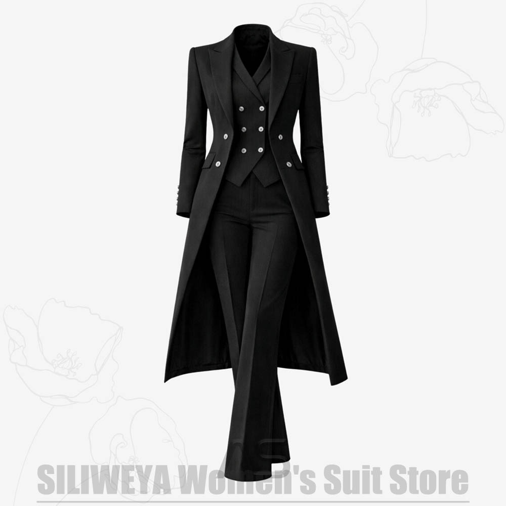 Women's Suit 3 Piece Double Br - Women Luxury Formal Wear 评论和价格