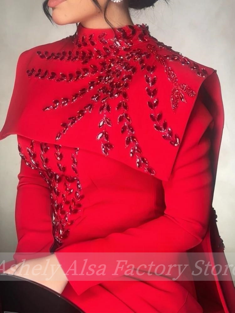 Customized Saudi Arabic Muslim - Women'S Red Formal Wear 评论和价格