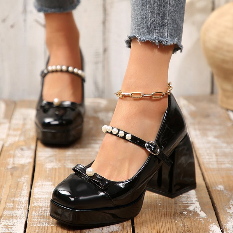 Luxury Brand Block Heel Mary J - Pump Heel Block 评论和价格