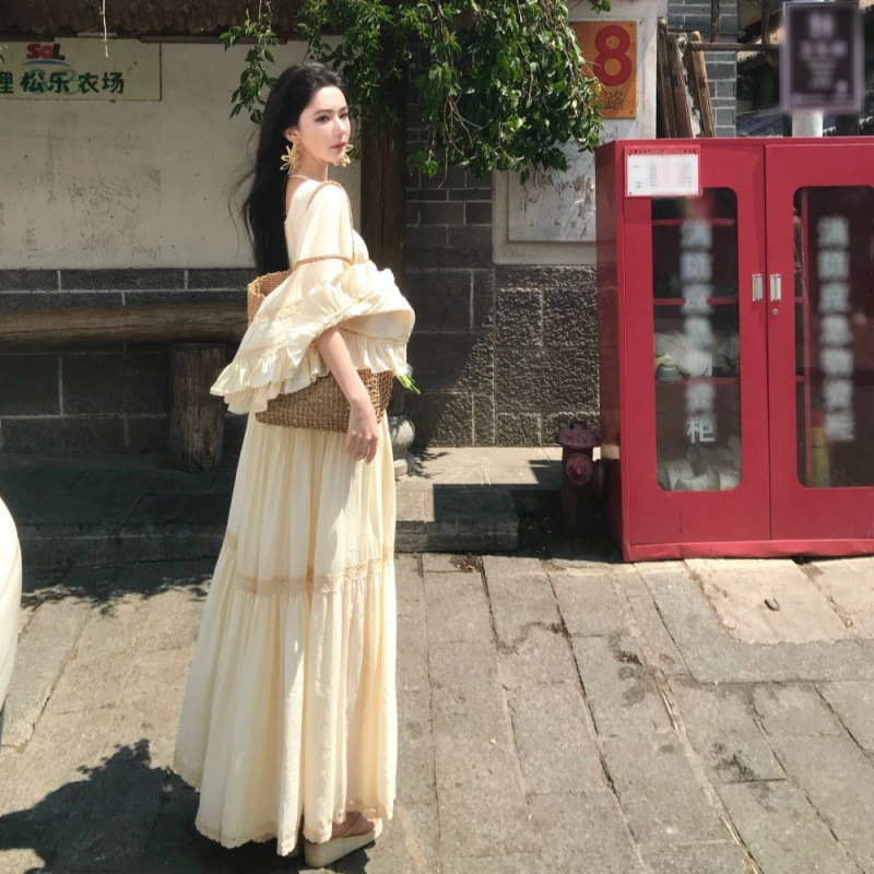 New Elegant Square Neck Trumpe - Vintage Women'S Formal Wear 评论和价格